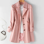 Women's Tailored Long Trench Coat – Classic Lightweight Transitional Coat