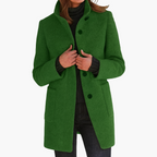 Women's Tailored Winter Coat – Button Front Longline Overcoat