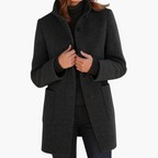 Women's Tailored Winter Coat – Button Front Longline Overcoat