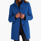 Women's Tailored Winter Coat – Button Front Longline Overcoat