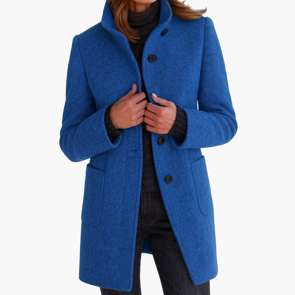 Women's Tailored Winter Coat – Button Front Longline Overcoat