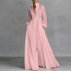 Women's Summer Occasion Maxi Dress – V-Neck Flowy Dress