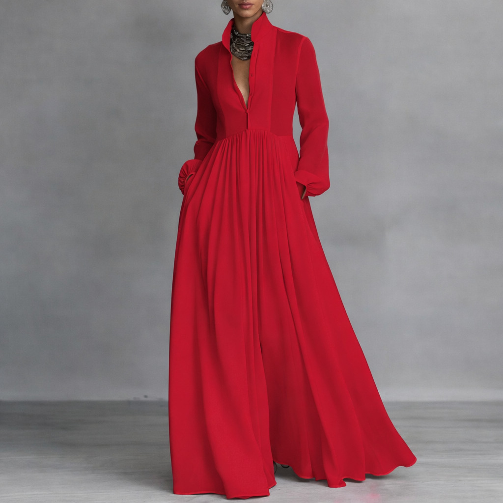 Women's Summer Occasion Maxi Dress – V-Neck Flowy Dress