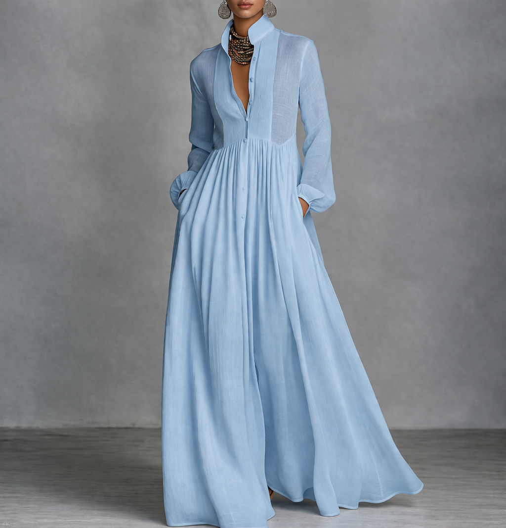 Women's Summer Occasion Maxi Dress – V-Neck Flowy Dress