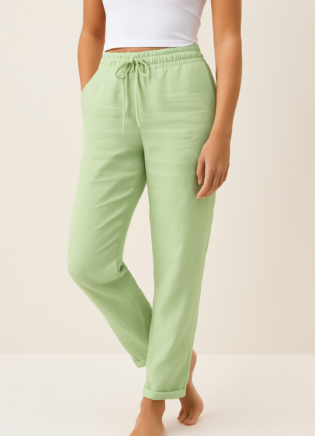 Women's High Rise Straight Leg Pants – Tailored Everyday Dress Trousers