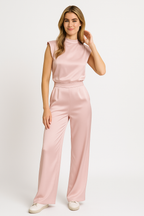 Women's Open Back Jumpsuit – Sleeveless Wide Leg Occasion Jumpsuit