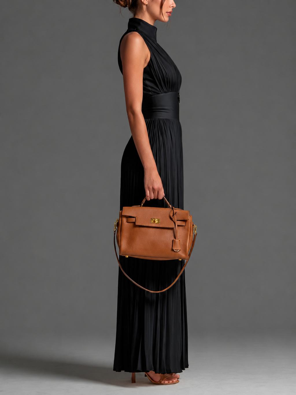 Women's Halter Wide Leg Jumpsuit – Defined Waist Evening Occasion Jumpsuit