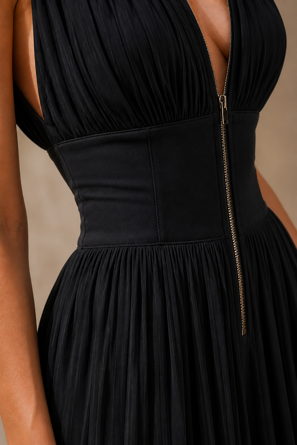 Women's Pleated Formal Jumpsuit – Tailored Evening Occasion Jumpsuit