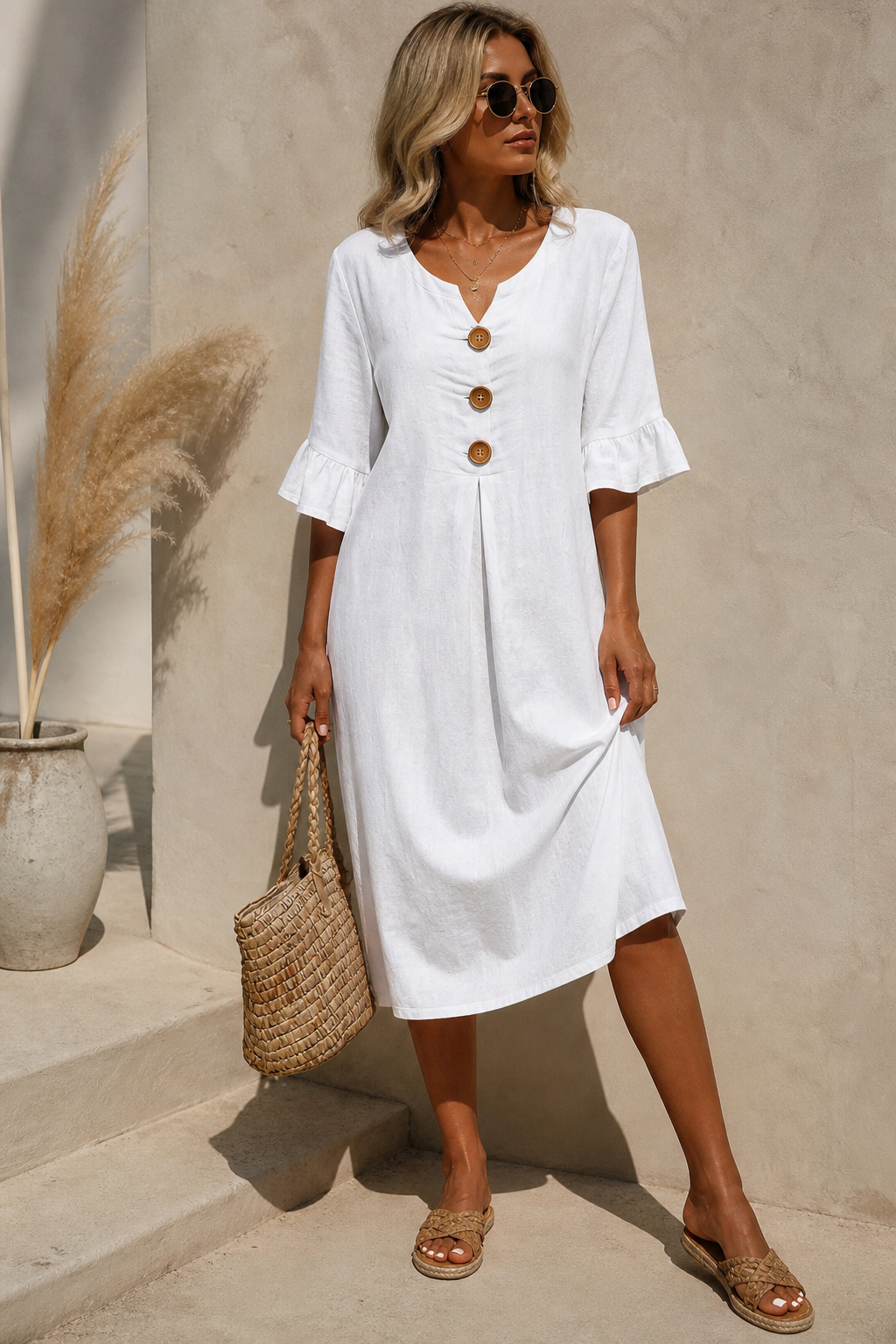 Women's Relaxed Everyday Dress – Flowy Day Dress