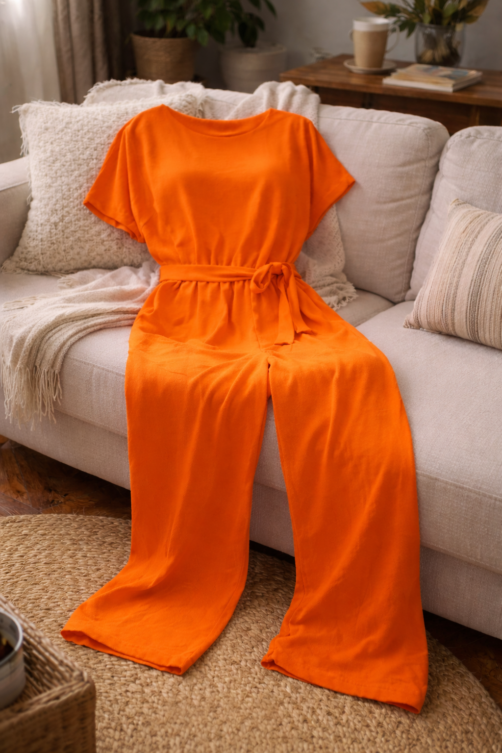 Women's Relaxed Belted Jumpsuit – Wide Leg Formal Occasion Jumpsuit