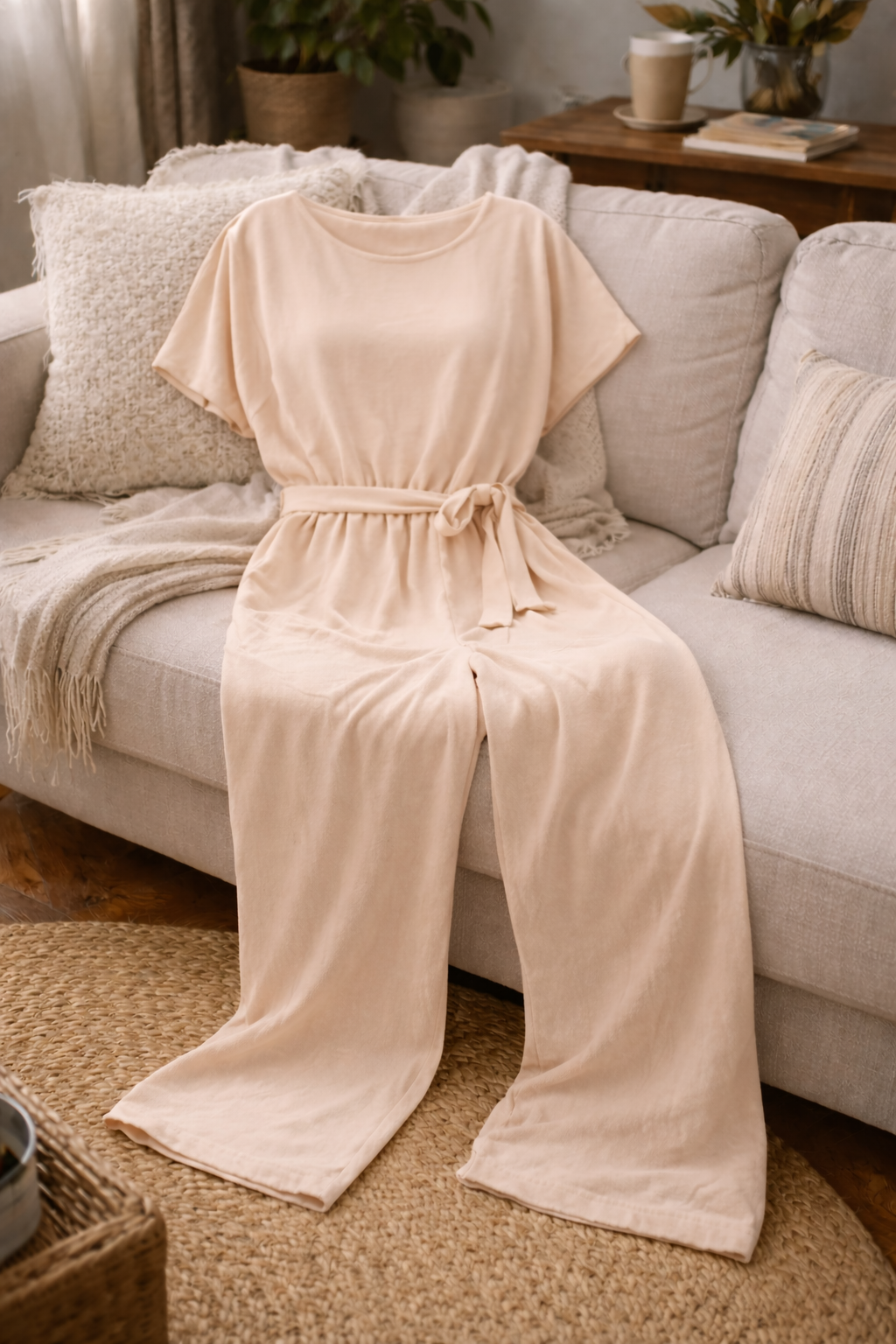 Women's Relaxed Belted Jumpsuit – Wide Leg Formal Occasion Jumpsuit