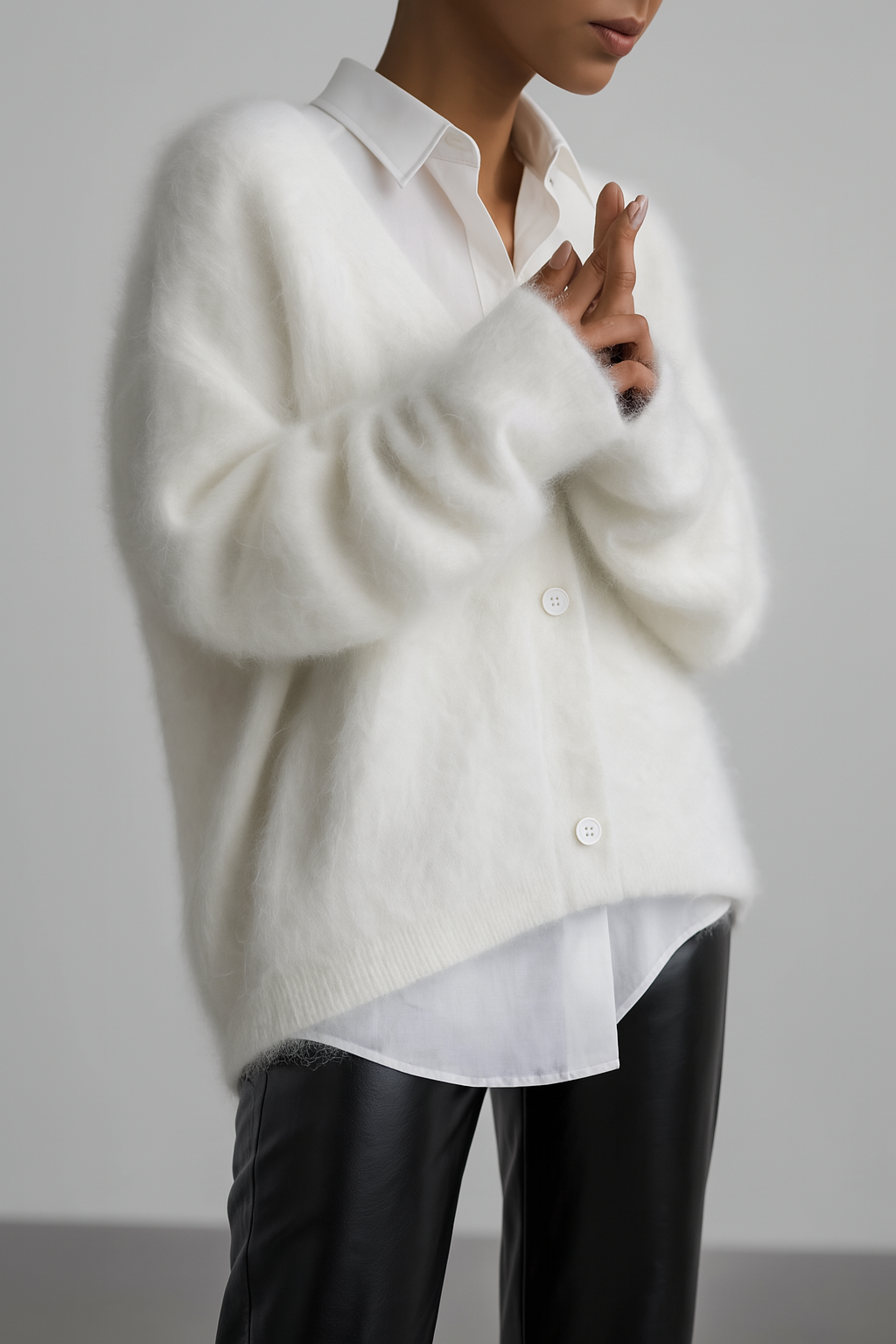 Women's Button Front Ribbed Cardigan – Relaxed Long Sleeve Cardigan