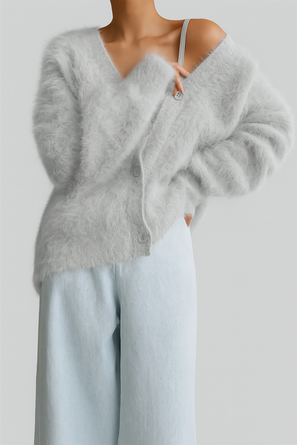 Women's Button Front Ribbed Cardigan – Relaxed Long Sleeve Cardigan