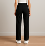 Women's Straight Leg Seam Detail Pants – High Waist Tailored Trousers