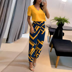 Women's Wide Leg Blouse Set – Long Sleeve Top & Matching Trousers