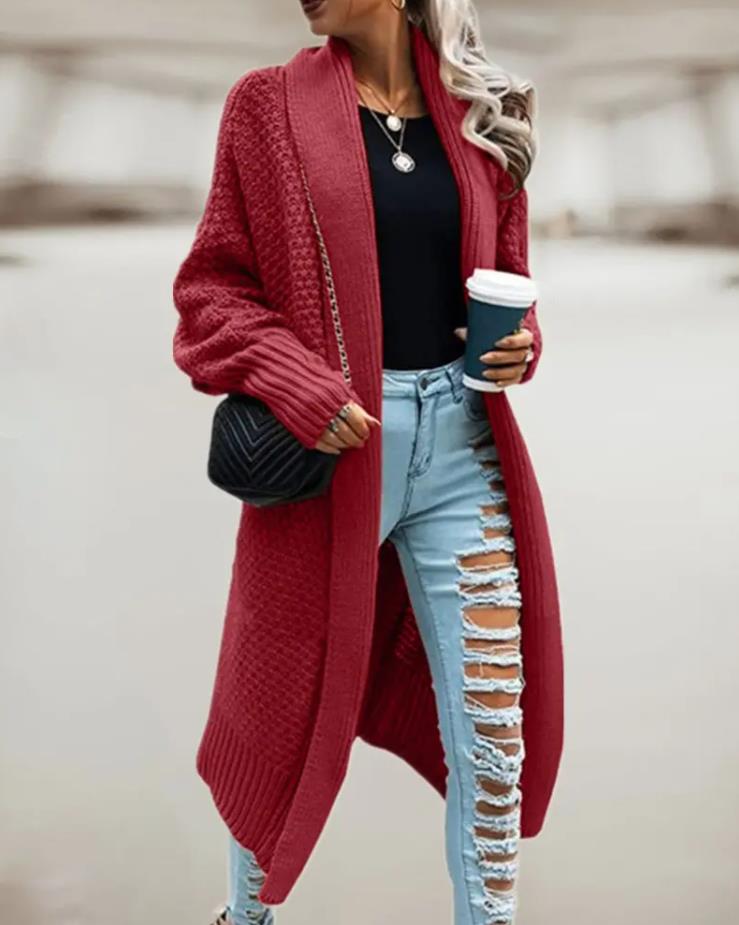 Women's Oversized Hooded Cardigan – Long Button Knit Coat