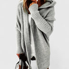 Women's Oversized Knee-Length Cardigan – Relaxed Longline Cardigan