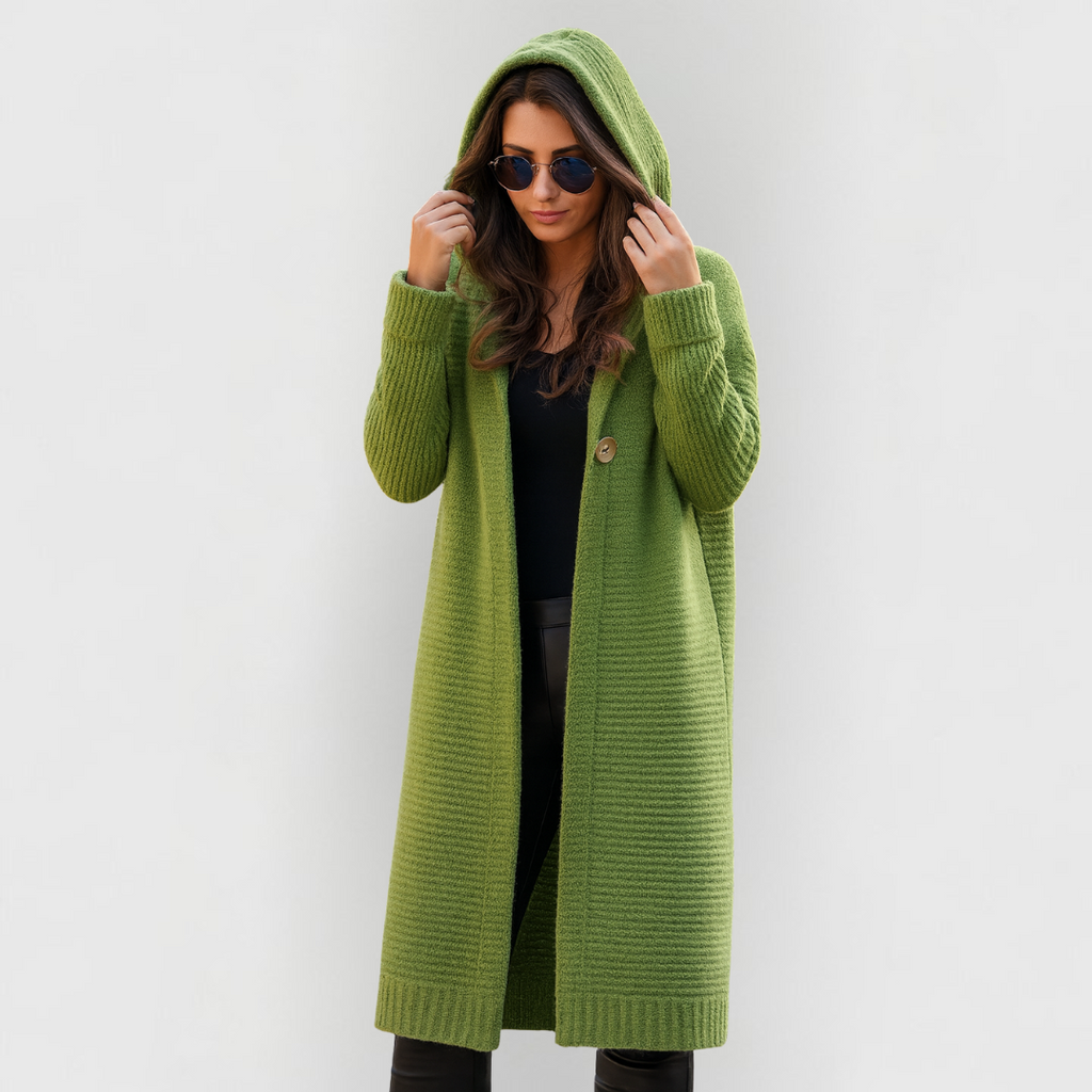Women's Oversized Knee-Length Cardigan – Relaxed Longline Cardigan