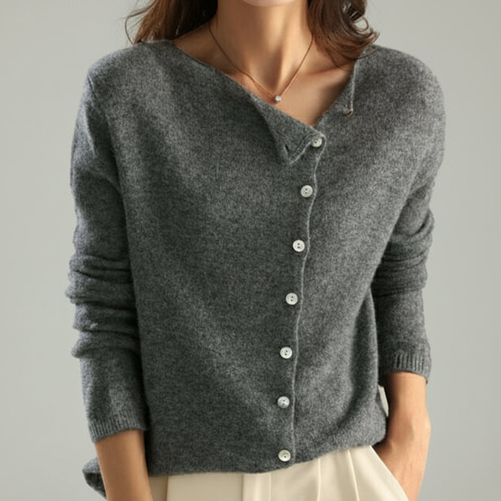Women's Long Sleeve Button Cardigan – Relaxed Knit Cardigan
