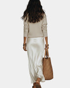 Women's Long Sleeve Two-Piece Set – Blouse & Midi Skirt Set