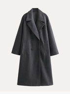 Women's Long Button Trench Coat – Tailored Classic Overcoat