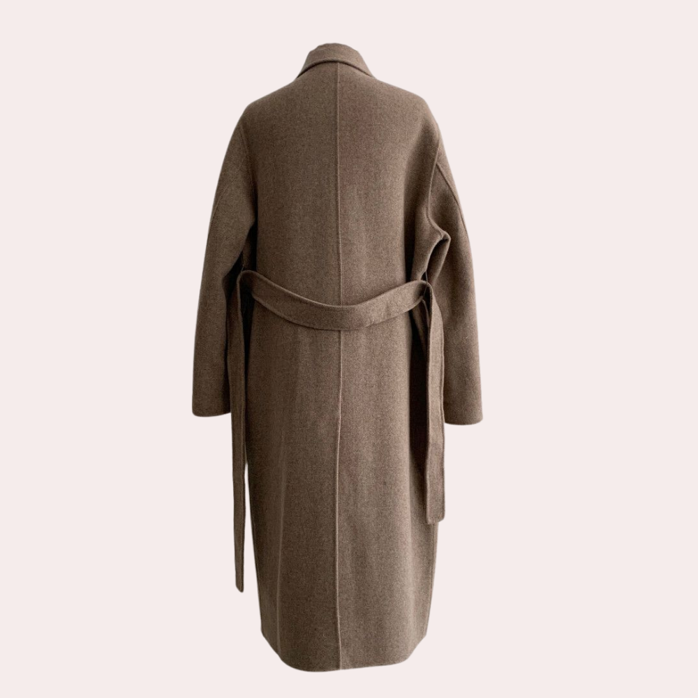 Women's Long Double-Breasted Coat – Oversized Winter Overcoat