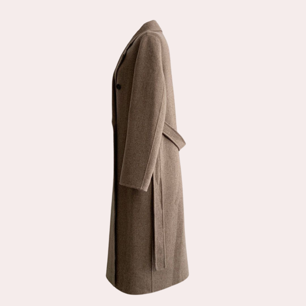 Women's Long Double-Breasted Coat – Oversized Winter Overcoat