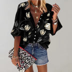 Women's Floral Summer Blouse – Relaxed Longline Print Blouse