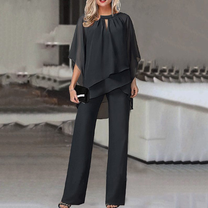 Women's Long Sleeve Trouser Set – Relaxed Top & Coordinated Pants