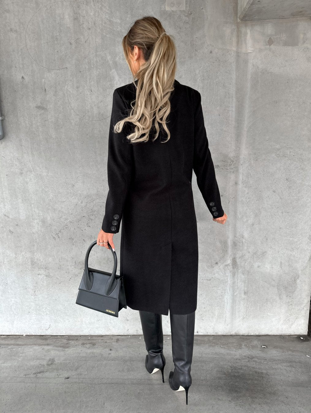 Women's Tailored Long Coat – Double-Breasted Winter Overcoat