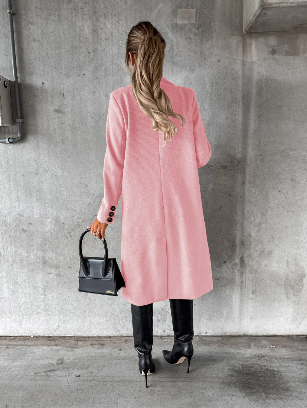 Women's Tailored Long Coat – Double-Breasted Winter Overcoat