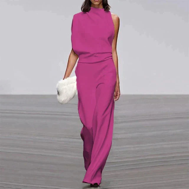 Women's Flowy Sleeveless Jumpsuit – Relaxed Wide Leg Occasion Jumpsuit