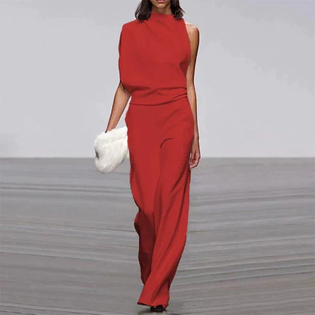 Women's Flowy Sleeveless Jumpsuit – Relaxed Wide Leg Occasion Jumpsuit