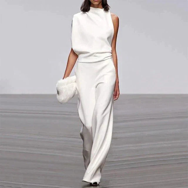 Women's Flowy Sleeveless Jumpsuit – Relaxed Wide Leg Occasion Jumpsuit