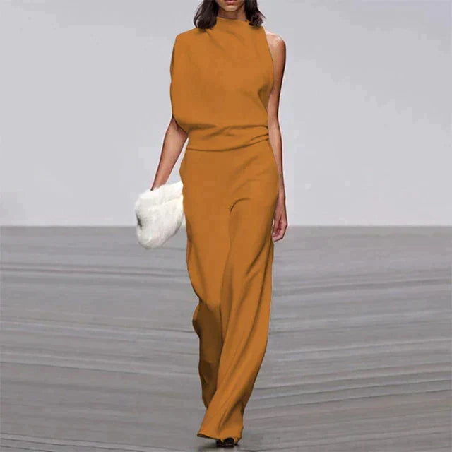 Women's Flowy Sleeveless Jumpsuit – Relaxed Wide Leg Occasion Jumpsuit