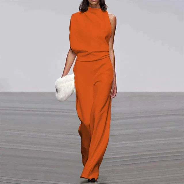 Women's Flowy Sleeveless Jumpsuit – Relaxed Wide Leg Occasion Jumpsuit