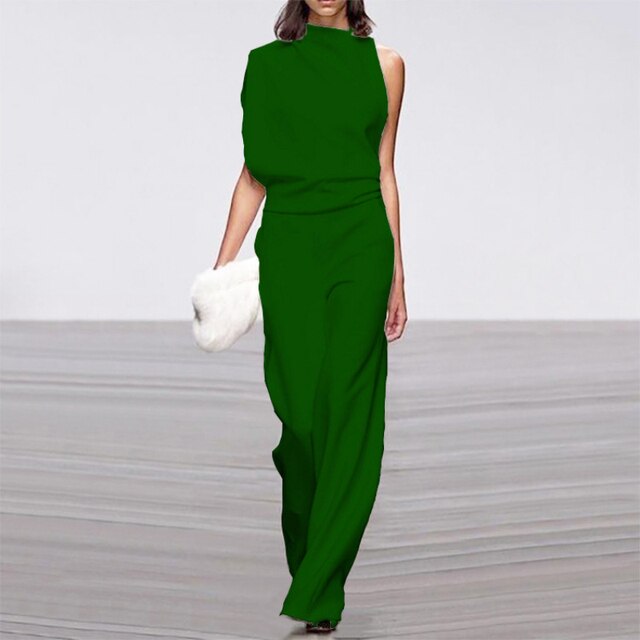 Women's Flowy Sleeveless Jumpsuit – Relaxed Wide Leg Occasion Jumpsuit
