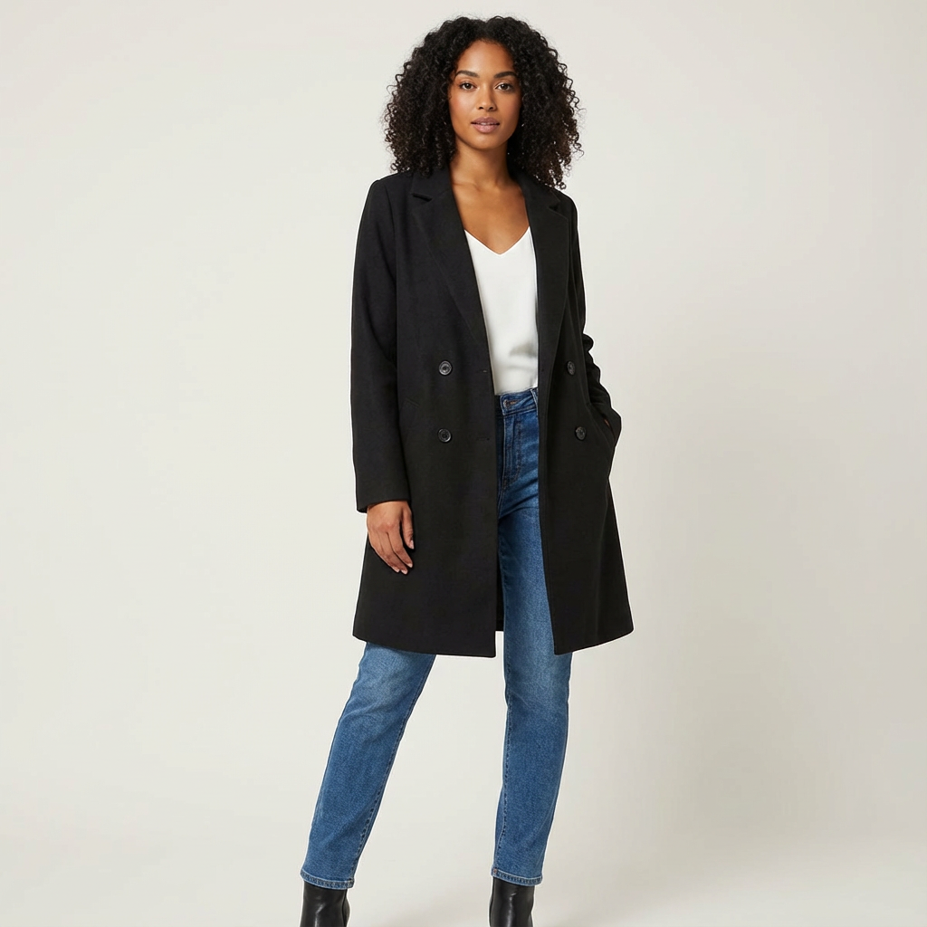 Women's Tailored Overcoat – Elegant Longline Coat