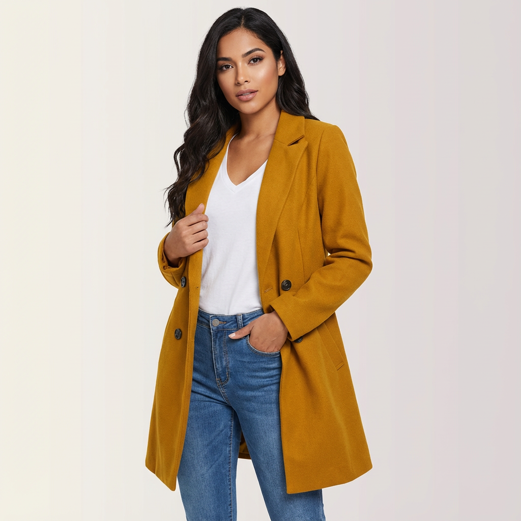 Women's Tailored Overcoat – Elegant Longline Coat