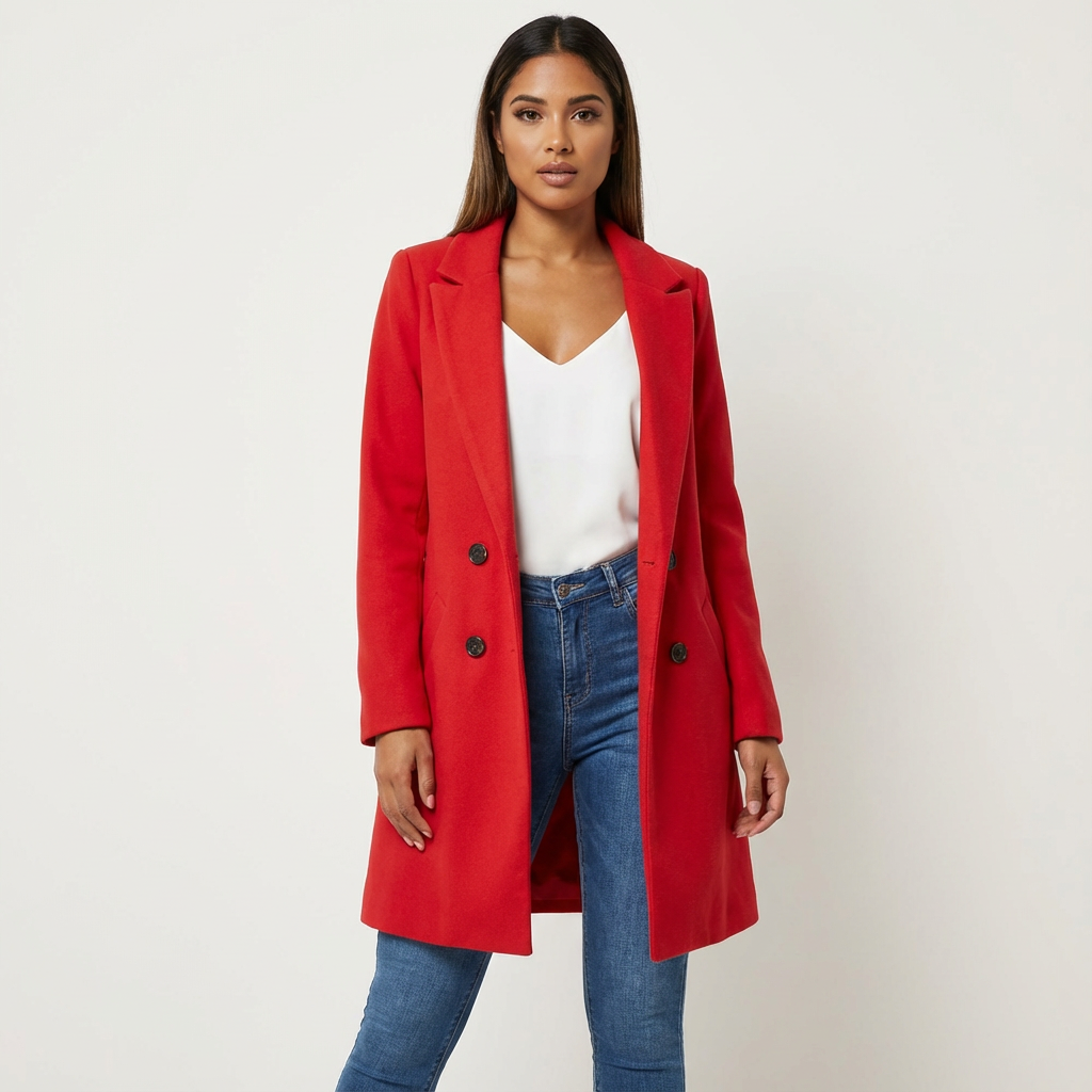 Women's Tailored Overcoat – Elegant Longline Coat