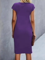 Alanah | Defined Waist Midi Dress with round neck