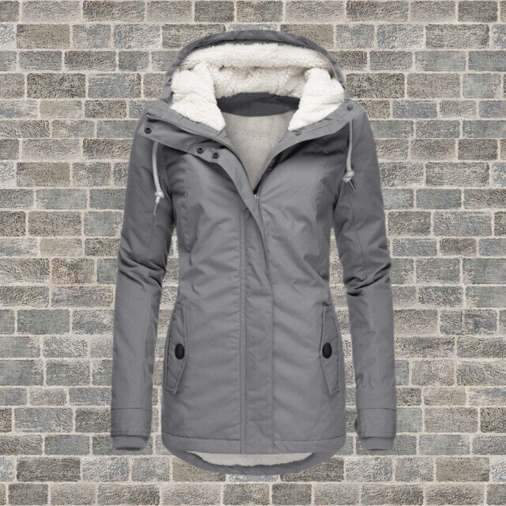 Women's Pleated Hooded Winter Coat – Button Front Longline Pocket Coat