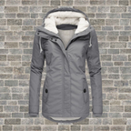 Women's Pleated Hooded Winter Coat – Button Front Longline Pocket Coat
