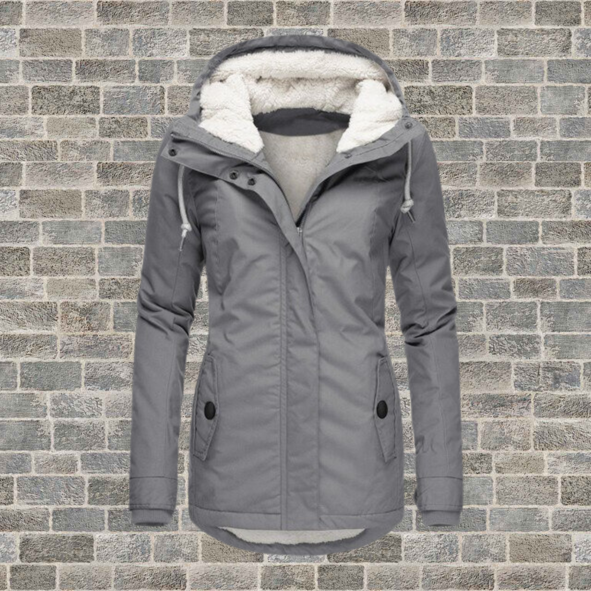 Women's Pleated Hooded Winter Coat – Button Front Longline Pocket Coat