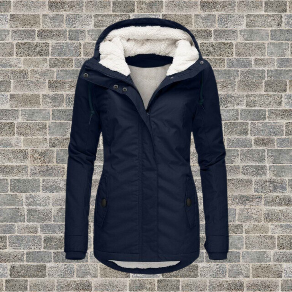 Women's Pleated Hooded Winter Coat – Button Front Longline Pocket Coat