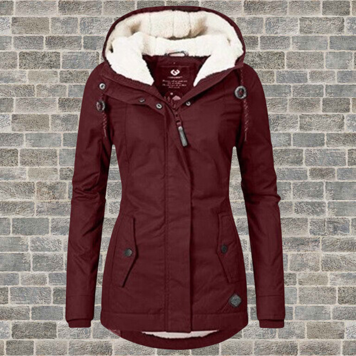 Women's Pleated Hooded Winter Coat – Button Front Longline Pocket Coat