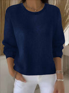 Women's Classic Winter Knit Sweater – Relaxed Long Sleeve Sweater