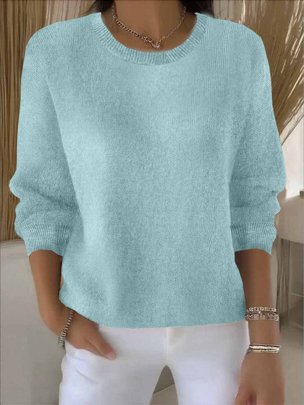 Women's Classic Winter Knit Sweater – Relaxed Long Sleeve Sweater