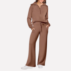 Women's Travel Pants Set – Relaxed Top & Wide Leg Matching Set