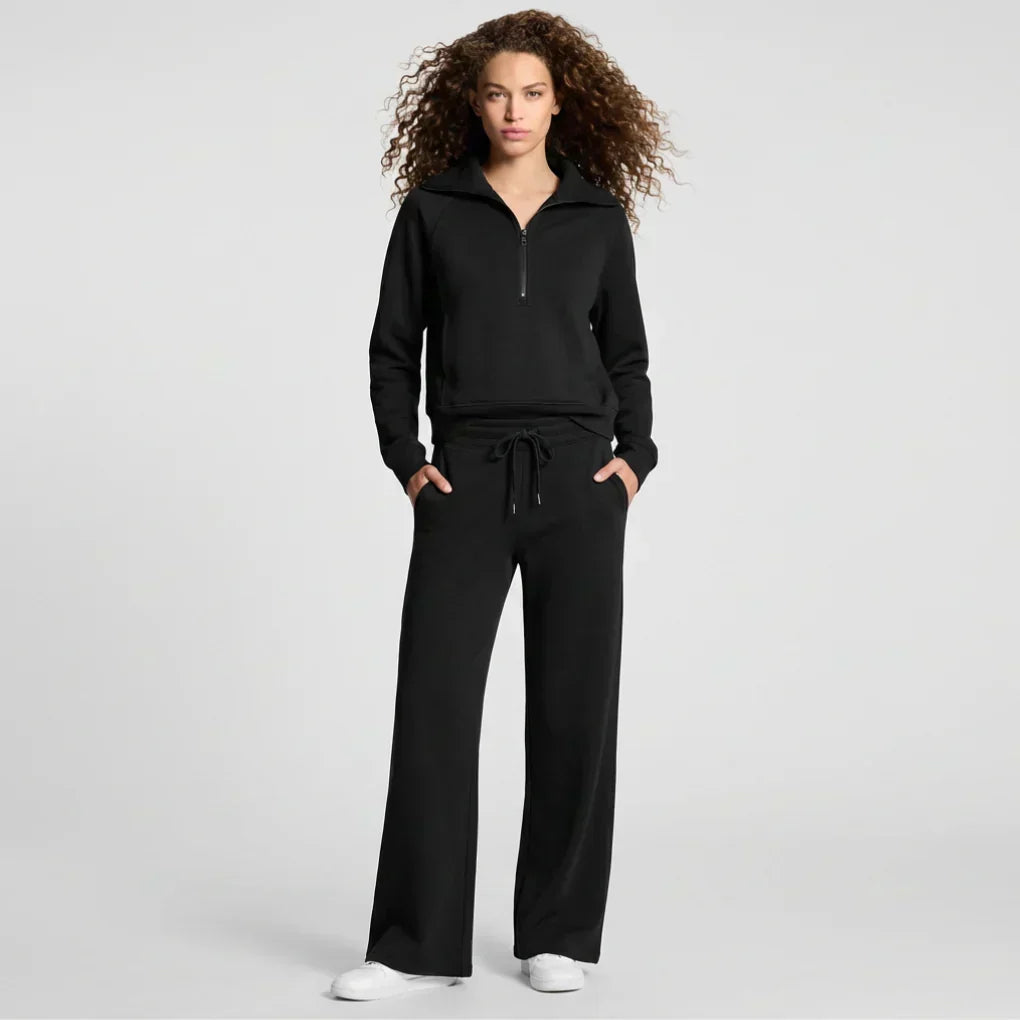 Women's Travel Pants Set – Relaxed Top & Wide Leg Matching Set